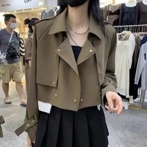 여성봄아우터 간절기 봄 야상 오버핏 아우터 캐주얼 작은 기질 올 매치 쇼트 트렌치 코트 아우터 웨어 여성