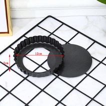 베이킹도구 다이소유산지 갈레트브루통틀 베이킹 팬 몰드붙지 탄소강 케이크 파이 몰드이동식 바닥 타트 오븐 팬베이킹 트레이디저트 패스트리 도구베이크웨어, 03 12cm