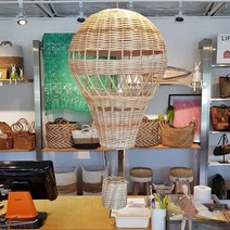 발리 인테리어 라탄전등갓 풀세트 펜던트등갓 감성캠핑조명 식탁등 라탄등갓 아이방꾸미기 램프쉐이드, 열기구