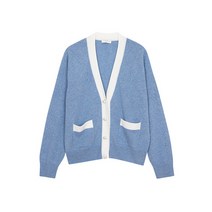산드로 진주 버튼 니트 가디건 SFPCA00342_Lightblue