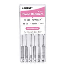 핸드 리머 볼트 6개/상자 AZDENT 치과 Endodontic Peeso 리머 파일 게이트 글라이드 드릴 32mm #1-6 #2 sta, 03 Peeso Size 1-6