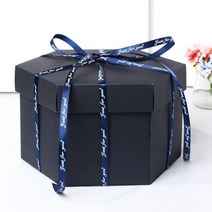 수납 박스크리 에이 티브 블랙 폭발 상자 사랑 메모리 다층 깜짝 고백 DIY 사진 앨범 생일 기념일 선물로, 한개옵션0