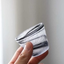 유리 수묵 다기세트 내열유리찻잔, 수묵화 잔받침 세트x2개입, 2개