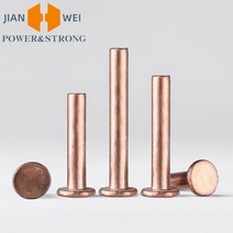 1005020pcs m1.5 m2 m2.5 m3 m4 m5 m6 m8 플랫 라운드 헤드 캡 레드 구리 솔리드 리벳 타악기 모자 냄비 수리, 40mm, M4 20pcs