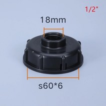 검정색 플라스틱 ibc 탱크 탭 60mm 거친 나사 피팅 1000l 물 컨테이너 파이프 커넥터 내구성 정원 호스 파이프 어댑터, 6