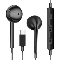 이어폰 무선블루투스 갤 아이폰 호환 Samsung Galaxy S22/S21/S20 FE/Note 20/10 유선 USB-C Type C 이어폰과 베이스 음악 스포츠 게임 헤드셋, [02] Black