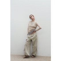 독일 자라 ZARA NYLON BLEND PARACHUTE TROUSERS - Pearl grey