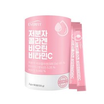 500달톤 이하 어린저분자 콜라겐 비오틴 비타민C 스틱 하루 1포 60포 에버핏 피쉬콜라겐 효소분해 프리미엄 DSM사 비오틴 함유 레몬맛 병풀 추출 분말 엘라스틴, 1통 60포 2개월분