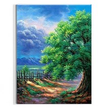 오로라데코덴 캔버스형 보석십자수 30x40cm, MK059 초록빛 풍경