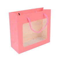 투명창 고급선물백 선물쇼핑백 20X18X7CM 대형 흰색, 핑크 - 대