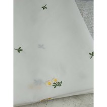 50수 고밀도 자수꽃 화이트 면원단 컷트지