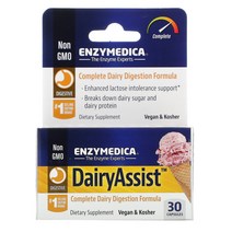 Enzymedica 엔자이메디카 데어리 어시스트 (DairyAssist) 30 캡슐 프로테아제 락타아제 포함, 30캡슐, 1개