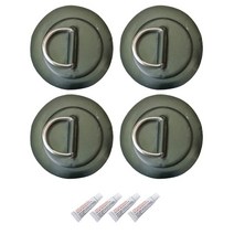 딩기요트 Surfboard dinghy boat pvc patch with stainless steel d ring deck rigging sup board round ring, 4개의 접착제가 있는 검정색