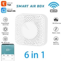 공기질측정기 이산화탄소 일산화탄소 가정용 미세먼지 VOC 파티클 측정기 wifi 165, 와이파이 6 in 1, WiFi 6 in 1