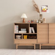 한샘 모디 레코드 홈카페 주방수납장 80cm 오픈형(2종 택1), 오크(A)