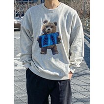 스트릿모던 남여공용 X-Ted 커플 곰돌이 오버핏 맨투맨 테드 쭈리 전사