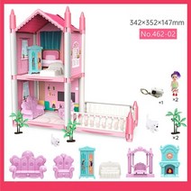 원목 미니어처 인형의집 가구 돌하우스 몬테소리 집 조립 인형 성 수동 인형 집 빌라 성, 방 2개