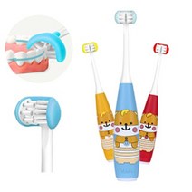 키즈 어린이 음파 전동칫솔 3D 캐릭터, 레드