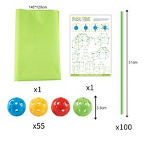 터널형 텐트 키즈 빌딩 요새 건물 성 터널 키트 DIY 3D 놀이 장난감 생일 선물 블록, 155pcs With Tent