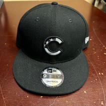 New Era 뉴에라 남성 블랙 시카고 컵스 조절 가능 스냅백 야구 모자 한 사이즈