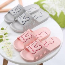 1+1 귀여운 토끼 욕실화 화장실 슬리퍼 미끄럼방지, 토끼 욕실화 1+1 / 퍼플+블루
