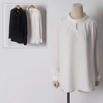글로시 목걸이 블라우스 203D061S 빅사이즈 여성