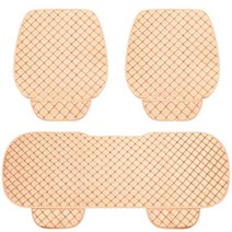 자동차 카시트 쿨시트 SEAMETAL-아마 시트 커버 리넨 프로텍터 쿠션 냉각 여름 의자 매트 SUV 세단 트럭 픽업, [12] Beige 1 set