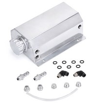 wlr-범용 2l 합금 엔진 오일 연료 가스 캐치 캔 브리더 탱크 병 냉각수 라디에이터 오버플로 탱크 wlr-tk55bk, 은, 1개