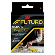 테니스엘보우 골프엘보 엘보보호대 FUTURO 압력 패드가 있는 편안한 팔꿈치 지지대 일상 활동에 이상적, 01 Large (Pack of 1)
