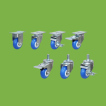 우레탄바퀴 경량3인치 청색, 고정