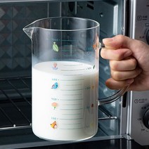 패턴 스위트 내열강화유리 계량컵 전자렌지용기 500ml / 1000ml (용량선택)