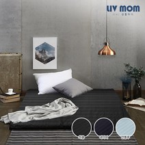 리브맘 세븐존 스트라이프 매트리스 7cm 슈퍼싱글 차콜/네이비/연블루