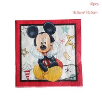 mickey mouse anniversaire 1 birthday boy baptism supplie 일회용 식기 소년 소녀 생일 파티 용품 장식, 10pcs 냅킨