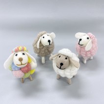 귀여운양 4종색상 장식소품 미니어처 카페인테리어 장식인형, 핑크