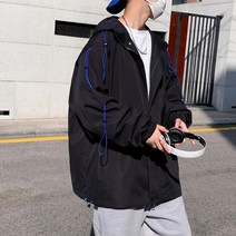 예쁜 자켓 패치 가을 남성 드로스트링 재킷 코트 윈드 워크 스트리트웨어 커플 후드 캐주얼 힙합 브레이커