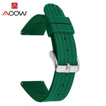 다이빙 고무 벨트20mm 실리콘 스포츠 스트랩 다이빙 방수 고무 남자 교체 팔찌 밴드 시계 액세서리 핀 세, 12 Green with pins_01 20mm