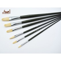 페인트붓 6 개대 돼지 강모 헤어 페인트 브러시 세트 뾰족한 아트 용품 유화 아크릴