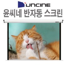윤시네 가벼운 라이트 버퍼 반자동 스크린 60인치 80인치 100인치 120인치 빔스크린 빔프로젝터 프로젝터 홈시어터 롤스크린 블라인드 프로젝션 빔프로젝션 프로젝터 설치, 02 80인치 반자동스크린