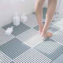 헬로요니 논슬립 욕실 매트 조립 발판 미끄럼방지 화장실 건식 바닥 깔판, 회색