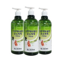 그린에듀클린 손소독제 500ml 에탄올, 3개