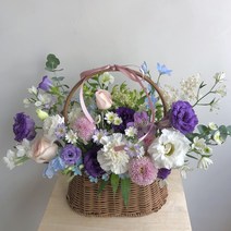 부산지역만 가능 부산꽃집 보라꽃바구니 중형사이즈 사하구꽃배달, 정관읍