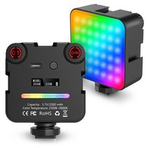 미니 포켓 64 RGB LED 비디오 필 라이트 카메라 램프에 사진 조명 삼각대 영화 제작 비디오 블로깅 2500 ~, 03 VL84RGB