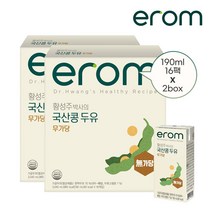 [2box] 이롬 황성주 박사의 국산콩두유 무가당 190ml 16팩 x 2box