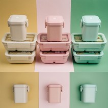 친.환경 비건 직장인 예쁜 도시락통_봄상품 - 2023968EA, 핑크_스프용기600ml