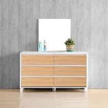 [천삼백케이] [플레인홈] 오레 와이드 화장대 세트 1200(거울포함), 오크