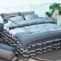 류금숙 투라인 실키케어 프릴 차렵이불+베개커버+이중프릴침대커버세트 (SS/Q/K/SK)