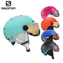 살로몬 2122 GROM VISOR 그롬 바이저 헬멧 고글일체형 초경량 아동용헬멧 스키 보드 ML, PINK
