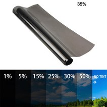 비닐피복기 유니버설 50cm x 블랙 자동차 윈도우 틴트 필름 롤 홈 유리 틴팅 스티커 태양 자외선 보호 커튼, 02 35 Transmittance