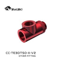 케이스쿨러 cpu쿨러수냉쿨러 120mm 저소음 80mm 수냉쿨러 공랭 bykski 3방향 회전식 t-스필터 피팅g143939 남성 여성 멀티 웨이 커넥터 어댑터 pc 워터 호환, 빨간색