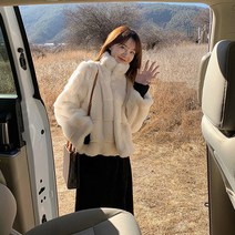 에코퍼롱코트 페이크퍼코트 여성용 따뜻한 모피 코트 레이디 패션 터틀넥 밍크 우아한 두꺼운 인조 재킷